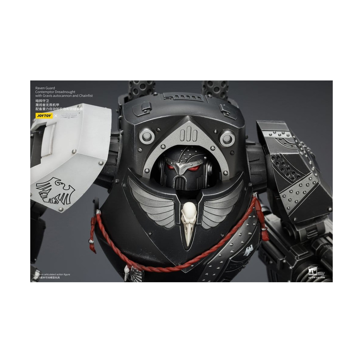 JoyToy Space Marines - Raven Guard - Contemptor Dreadnought with Gravis autocannon and Chainfist 1/18 - Warhammer 40k