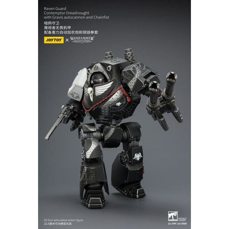 JoyToy Space Marines - Raven Guard - Contemptor Dreadnought with Gravis autocannon and Chainfist 1/18 - Warhammer 40k