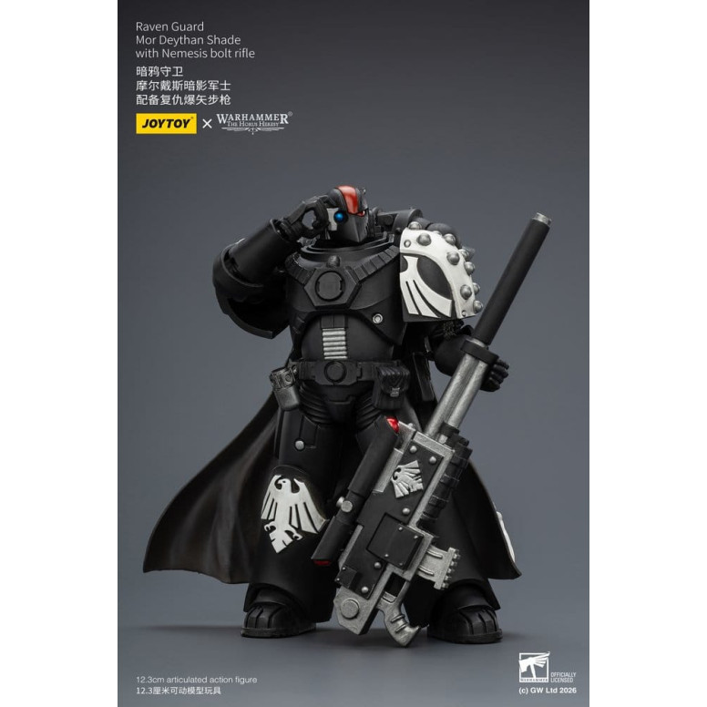 JoyToy Space Marines - Raven Guard - Mor Deythan Shade with Nemesis bolt rifle 1/18 - Warhammer 40k