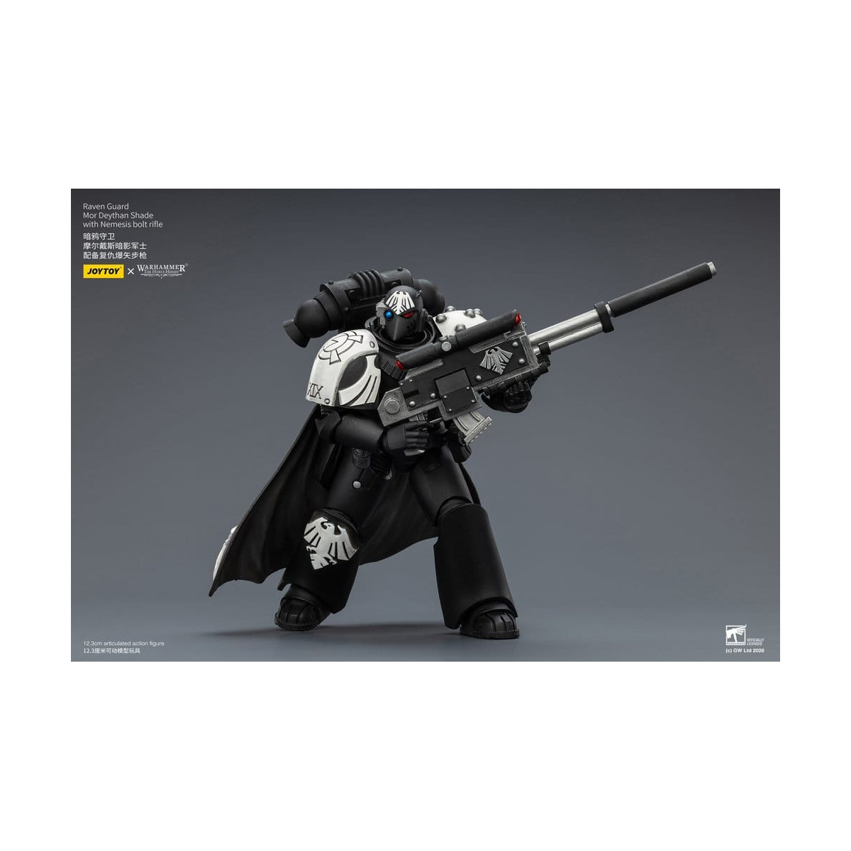 JoyToy Space Marines - Raven Guard - Mor Deythan Shade with Nemesis bolt rifle 1/18 - Warhammer 40k