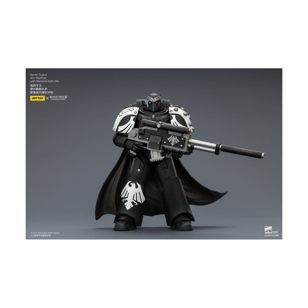 JoyToy Space Marines - Raven Guard - Mor Deythan with Nemesis bolt rifle 1/18 - Warhammer 40k