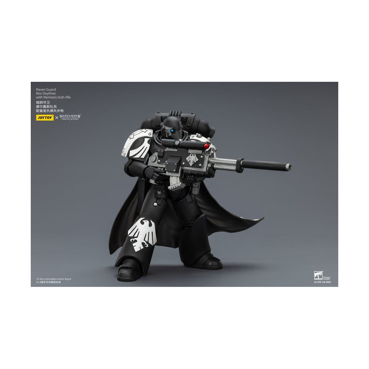 JoyToy Space Marines - Raven Guard - Mor Deythan with Nemesis bolt rifle 1/18 - Warhammer 40k