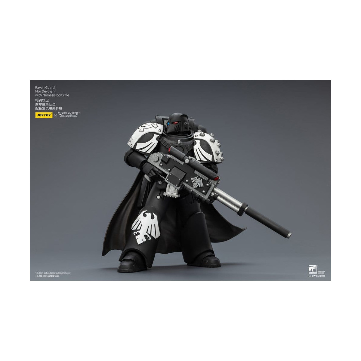 JoyToy Space Marines - Raven Guard - Mor Deythan with Nemesis bolt rifle 1/18 - Warhammer 40k