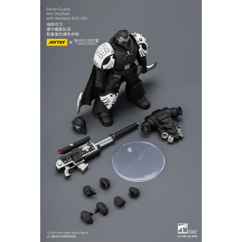 JoyToy Space Marines - Raven Guard - Mor Deythan with Nemesis bolt rifle 1/18 - Warhammer 40k