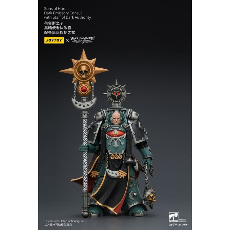 JoyToy Space Marines - Sons of Horus - Dark Emissary Consul with Staff of Dark Authority 1/18 - The Horus Heresy