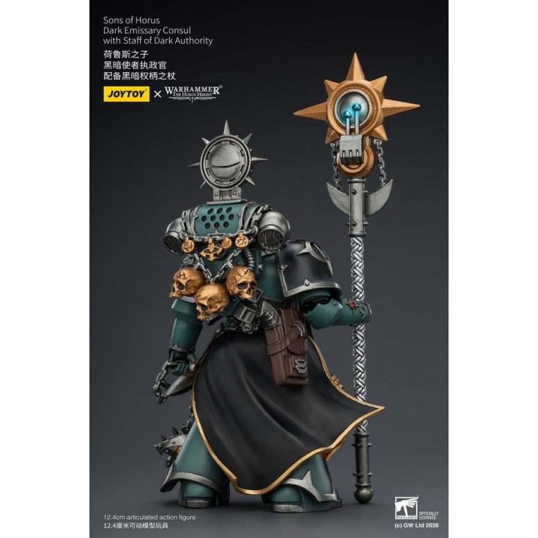 JoyToy Space Marines - Sons of Horus - Dark Emissary Consul with Staff of Dark Authority 1/18 - The Horus Heresy