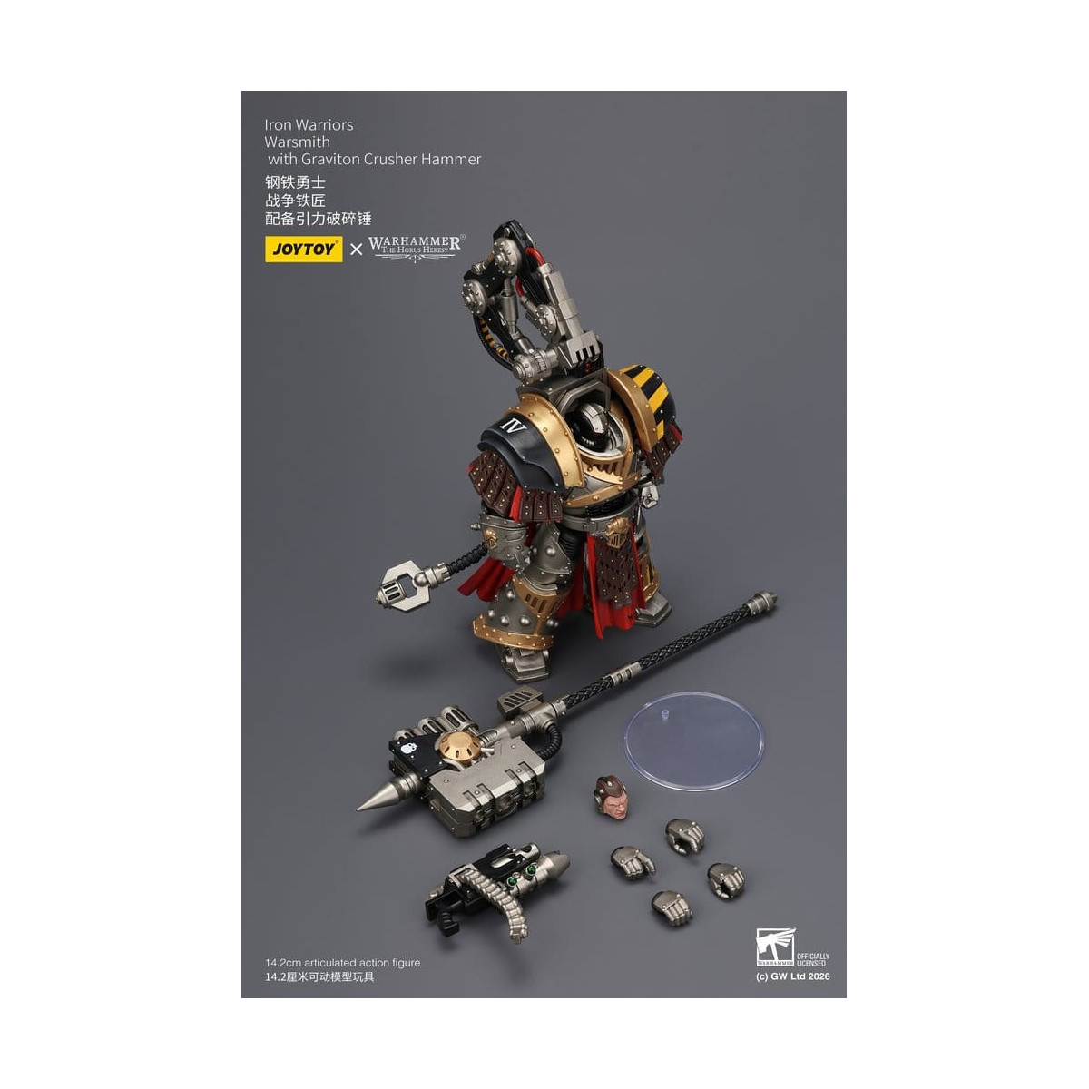 Joytoy - Warhammer - Iron Warriors Warsmith mit Graviton Crusher Hammer - The Horus Heresy