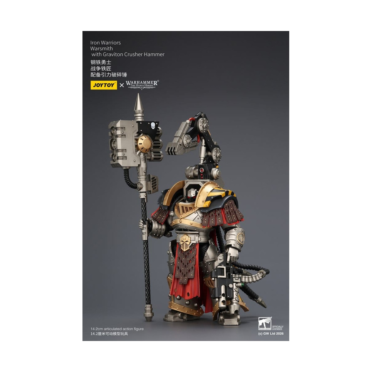 Joytoy - Warhammer - Iron Warriors Warsmith mit Graviton Crusher Hammer - The Horus Heresy