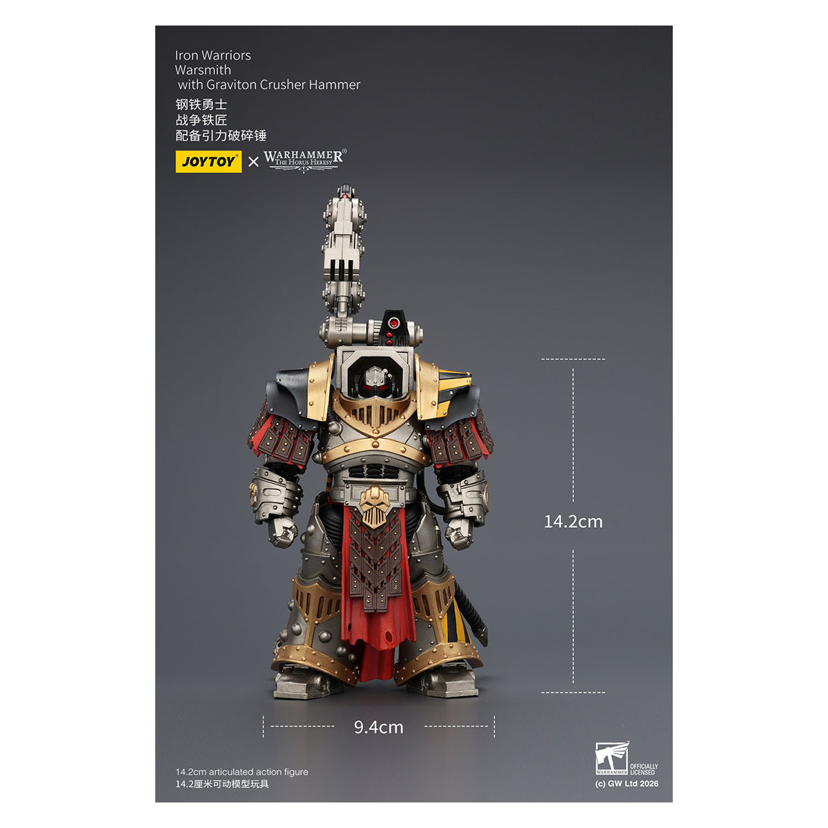 Joytoy - Warhammer - Iron Warriors Warsmith mit Graviton Crusher Hammer - The Horus Heresy