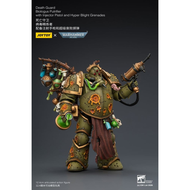 Joytoy - Death Guard - Biologus Putrifier with Injector Pistol and Hyper Blight Grenades 1/18 - Warhammer 40k