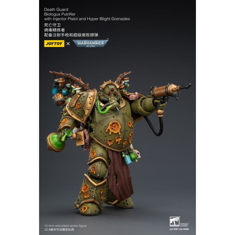 Joytoy - Death Guard - Biologus Putrifier with Injector Pistol and Hyper Blight Grenades 1/18 - Warhammer 40k