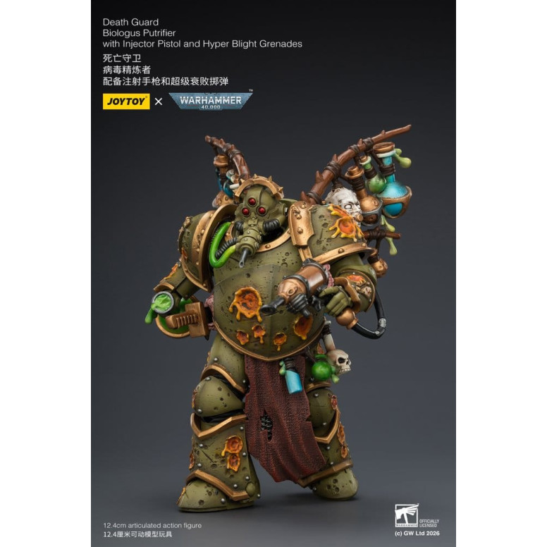 Joytoy - Death Guard - Biologus Putrifier with Injector Pistol and Hyper Blight Grenades 1/18 - Warhammer 40k
