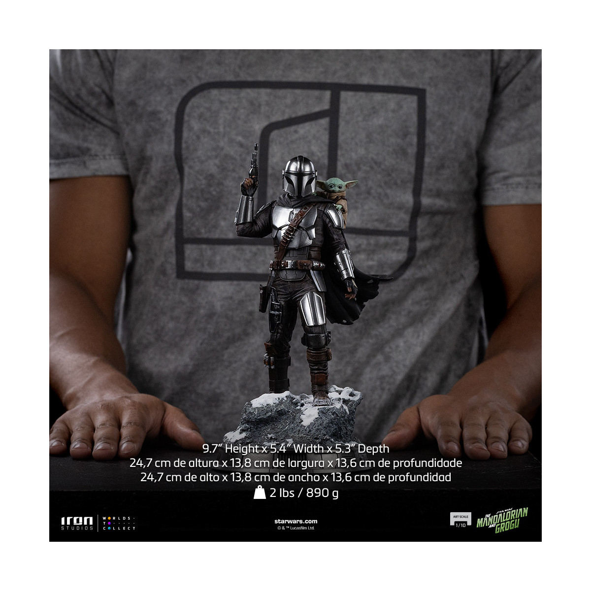 Iron Studios Star Wars - The Mandalorian and Grogu Art Scale 1/10 - The Mandalorian and Grogu Movie