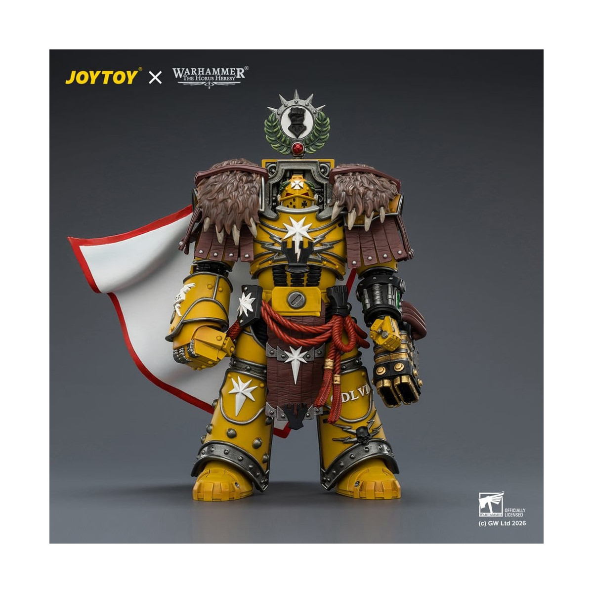 Joytoy - Warhammer - Imperial Fists - Lord Castellan Evander Garrius, The Tyrant of Cthonia with the Subiugator and Incineratus