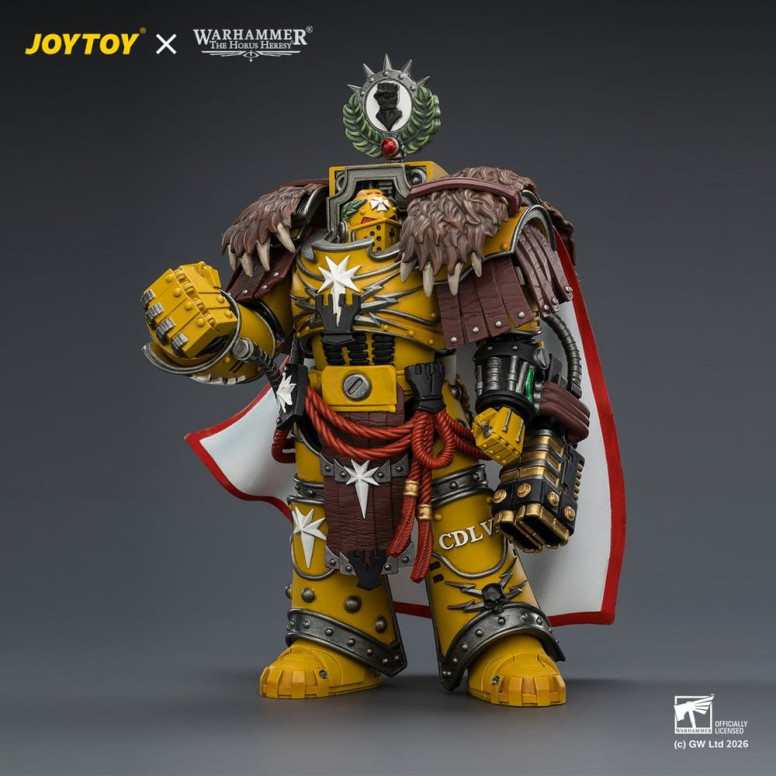 Joytoy - Warhammer - Imperial Fists - Lord Castellan Evander Garrius, The Tyrant of Cthonia with the Subiugator and Incineratus