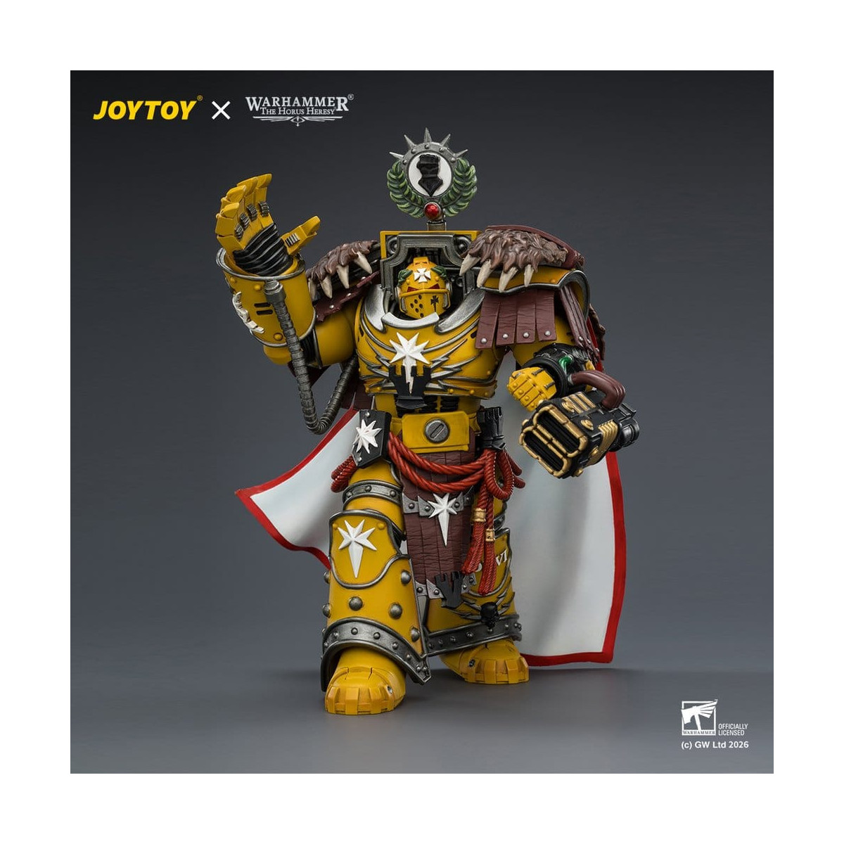 Joytoy - Warhammer - Imperial Fists - Lord Castellan Evander Garrius, The Tyrant of Cthonia with the Subiugator and Incineratus
