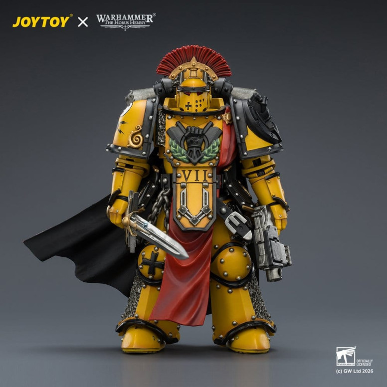 Joytoy - Warhammer - Imperial Fists - Legion Praetor in Mk III Rüstung mit Power Sword und Bolt Pistol - The Horus Heresy