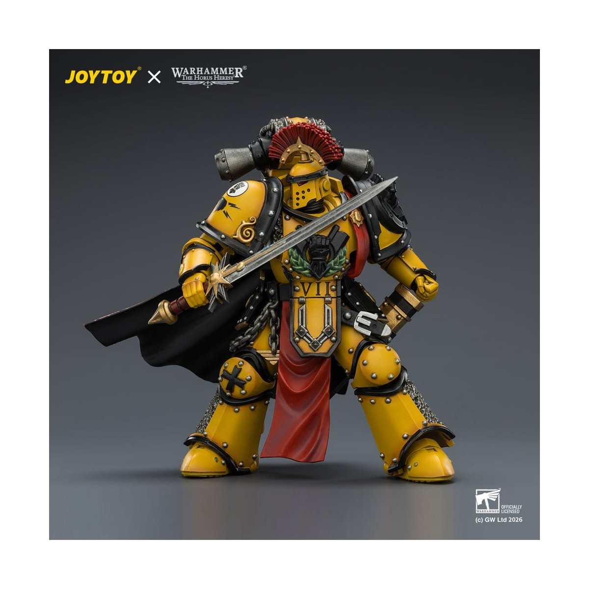 Joytoy - Warhammer - Imperial Fists - Legion Praetor in Mk III Rüstung mit Power Sword und Bolt Pistol - The Horus Heresy