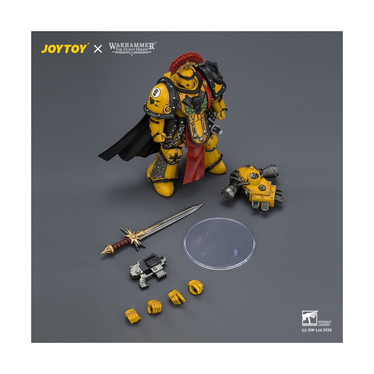 Joytoy - Warhammer - Imperial Fists - Legion Praetor in Mk III Rüstung mit Power Sword und Bolt Pistol - The Horus Heresy