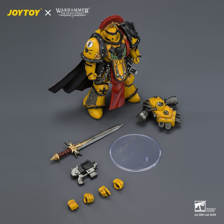 Joytoy - Warhammer - Imperial Fists - Legion Praetor in Mk III Rüstung mit Power Sword und Bolt Pistol - The Horus Heresy
