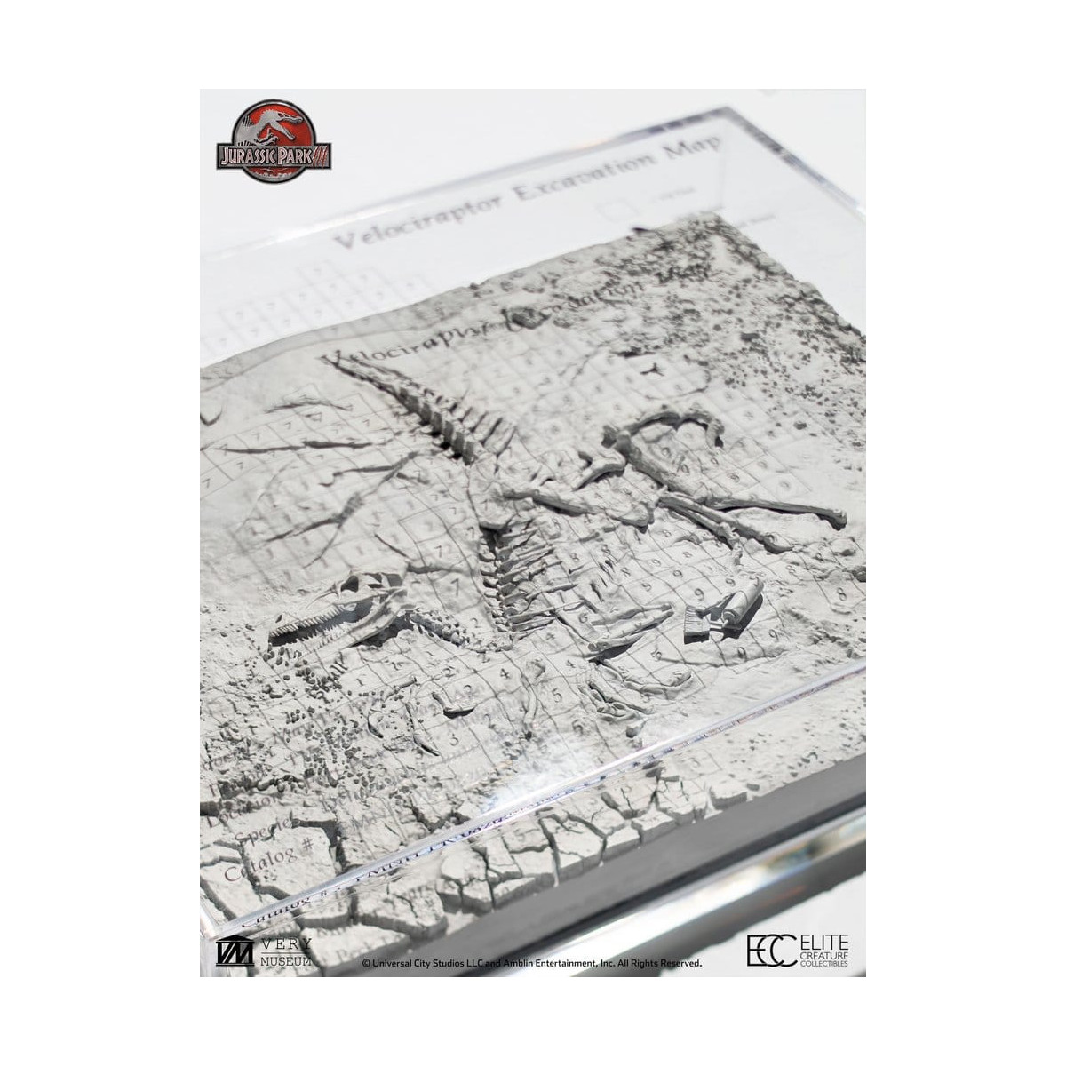 ECC Elite Creature Collectibles - Jurassic Park 3 Karte der Ausgrabungen Velociraptor