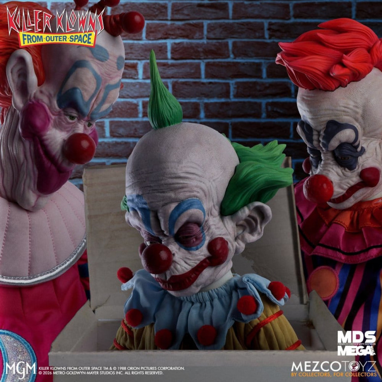 Mezco - Die Killerclowns aus dem All - Mega Scale SHORTY - Mega Designer Serie „Killer Klowns from Outer Space“