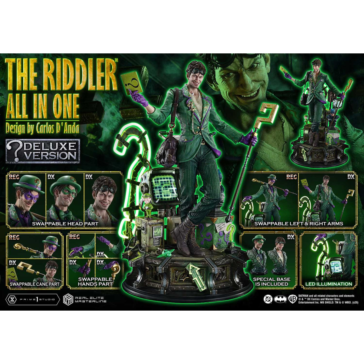 Prime 1 Studio - The Riddler All In One (Design von Carlos D'Anda) DX-Bonusversion – Real Elite Masterline-Serie 1/3