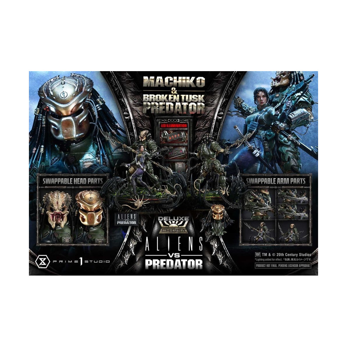 Prime 1 Studio - Aliens vs. Predator (Comic) – Machiko & Broken Tusk DX Bonus-Version Ultimate Premium Masterline Series 1/4