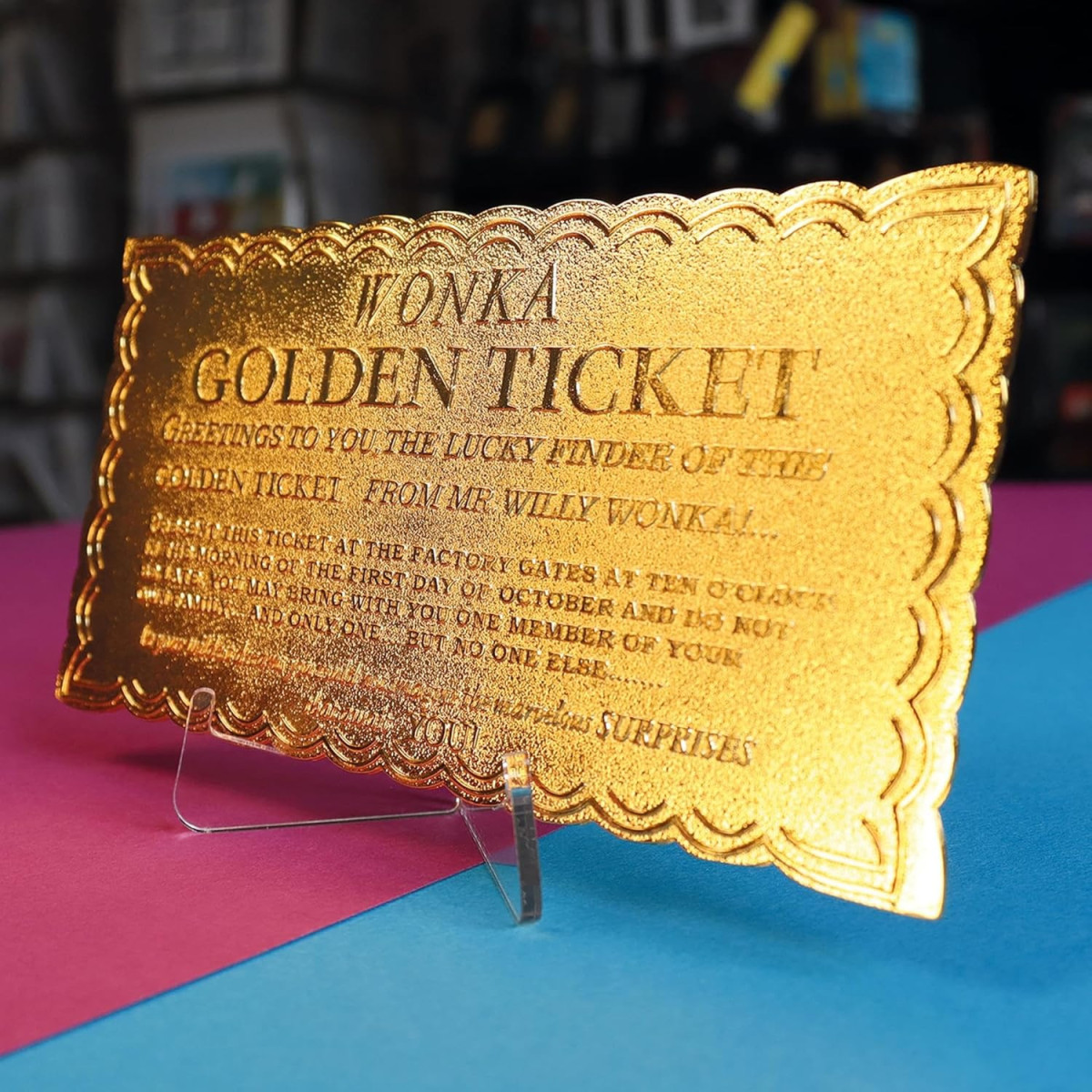 FaNaTtiK – Willy Wonka und die Schokoladenfabrik – Nachbildung „Golden Ticket Edition“ Sammlerausgabe