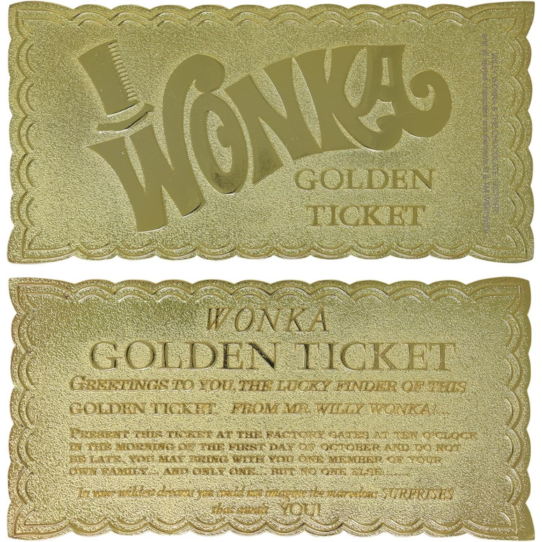 FaNaTtiK – Willy Wonka und die Schokoladenfabrik – Nachbildung „Golden Ticket Edition“ Sammlerausgabe
