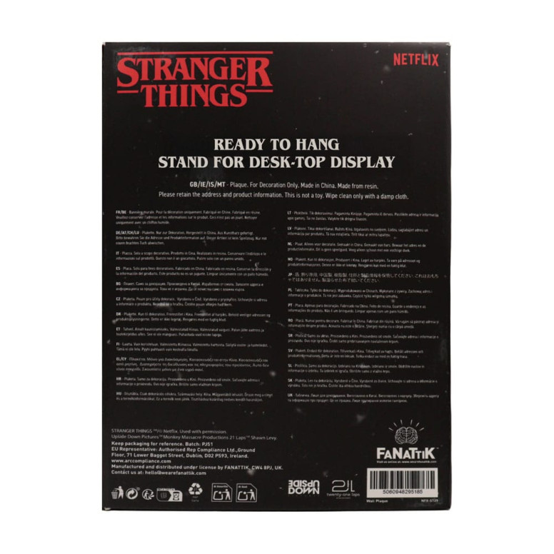 FaNaTtiK – „ Stranger Things “ – Creel House – Buntglasfenster-Plakette aus Kunstharz
