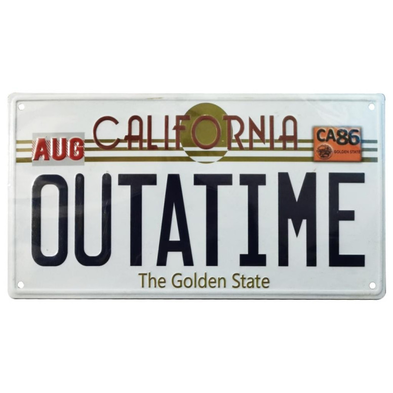 FaNaTtiK – „Back to the Future“-Replik-Nummernschild aus Blech – Delorean-Nummernschild „OUTATIME“