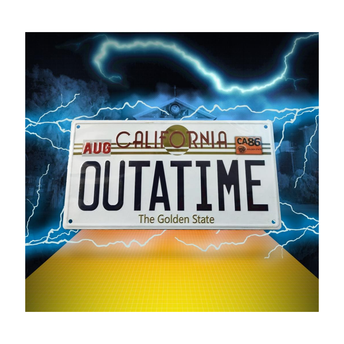 FaNaTtiK – „Back to the Future“-Replik-Nummernschild aus Blech – Delorean-Nummernschild „OUTATIME“