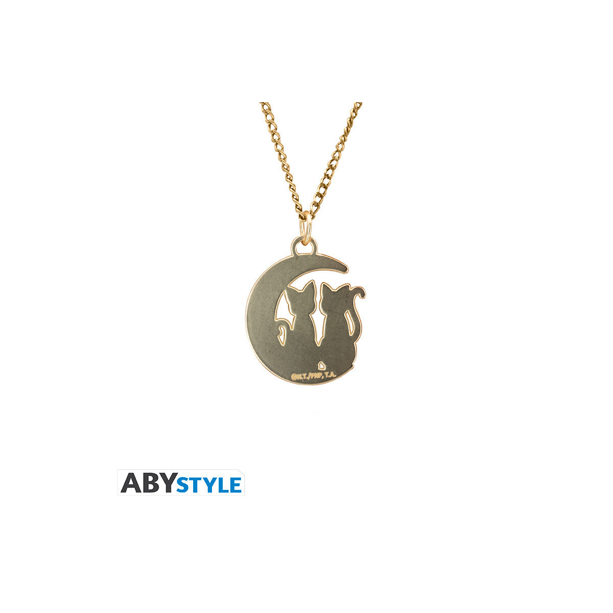 ABYstyle – Sailor Moon Halskette mit Anhänger „Katzen auf dem Mond“ – Luna & Artemis