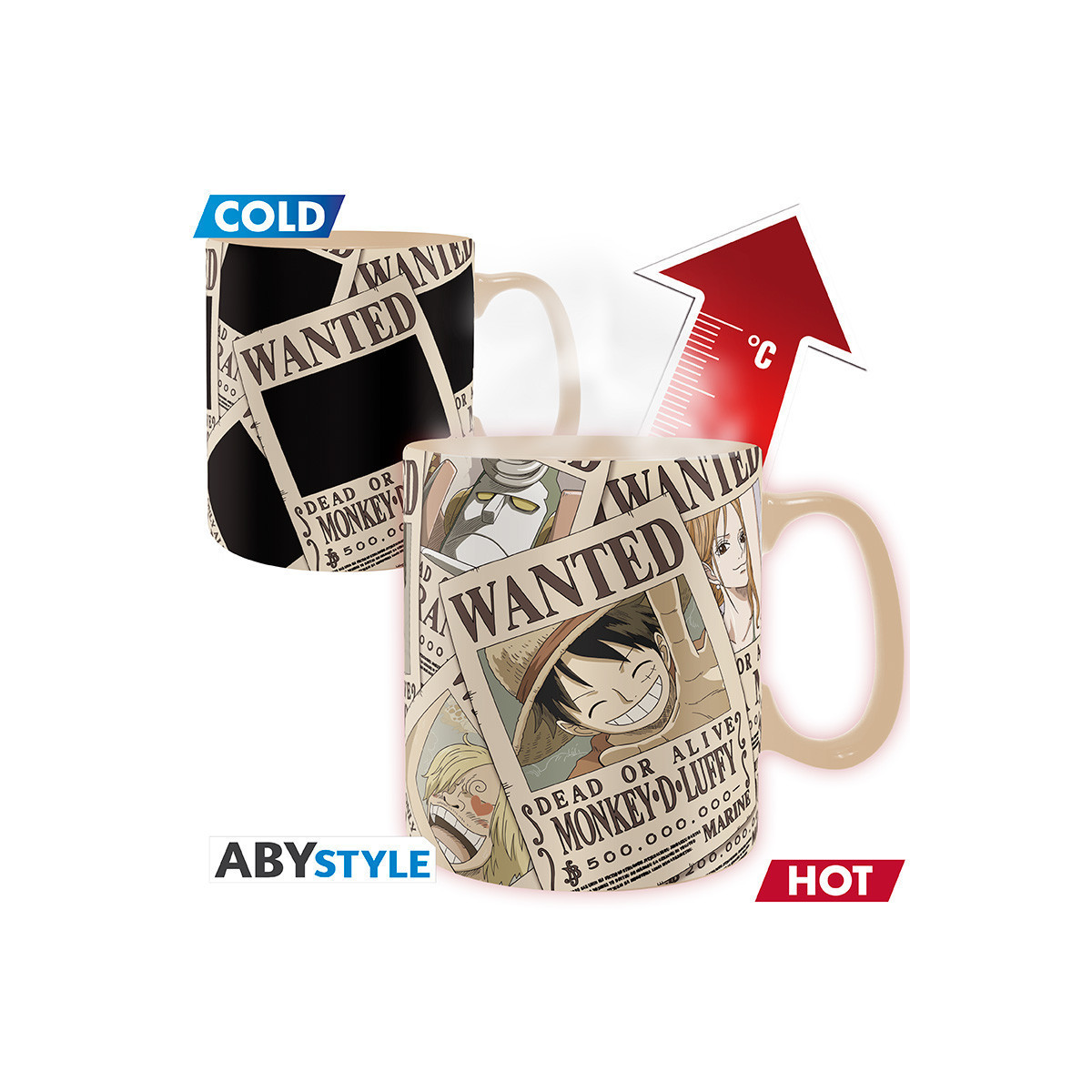 ABYstyle – One Piece Thermoreaktive Tasse „Wanted“