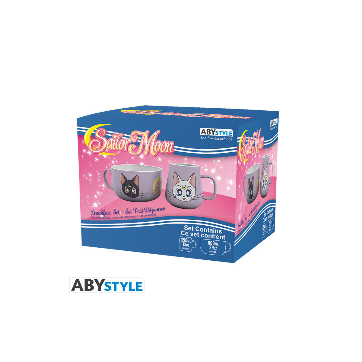ABYstyle – „ Sailor Moon “-Frühstücksset: Becher + Schüssel „Luna & Artemis“