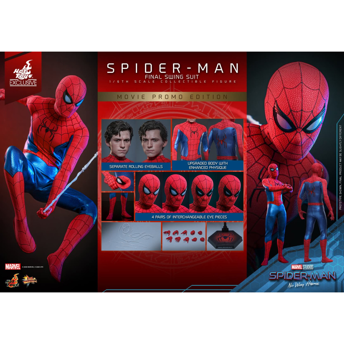 Hot Toys Exklusiv – Spider-Man (Final Swing Suit) (Movie Promo Edition) 1/6 MMS862 – Marvel's Spider-Man: No Way Home
