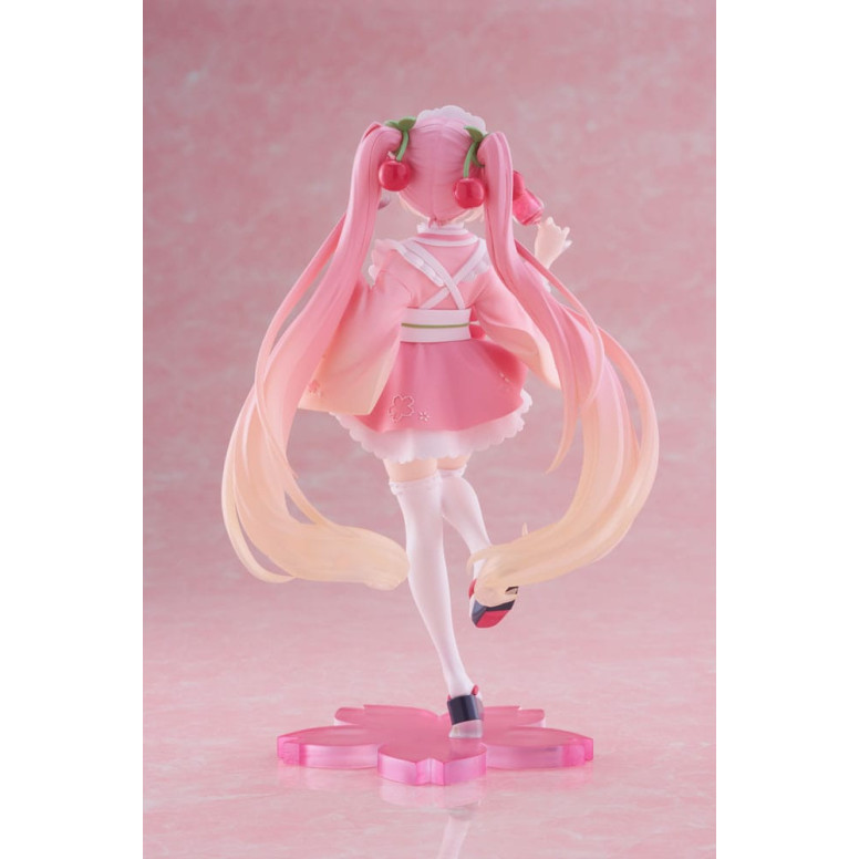 Taito AMP Fig – Hatsune Miku – „Newley Written“ Sakura Miku Japanese Cafe Ver. Neuauflage