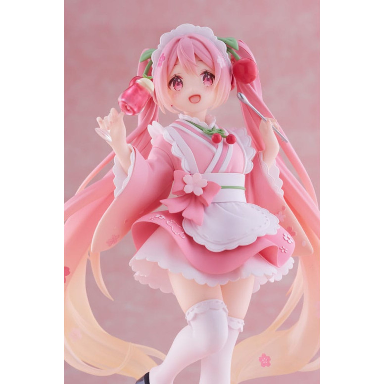 Taito AMP Fig – Hatsune Miku – „Newley Written“ Sakura Miku Japanese Cafe Ver. Neuauflage