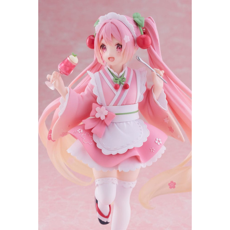 Taito AMP Fig – Hatsune Miku – „Newley Written“ Sakura Miku Japanese Cafe Ver. Neuauflage
