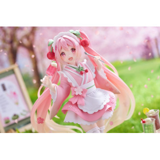 Taito AMP Fig – Hatsune Miku – „Newley Written“ Sakura Miku Japanese Cafe Ver. Neuauflage