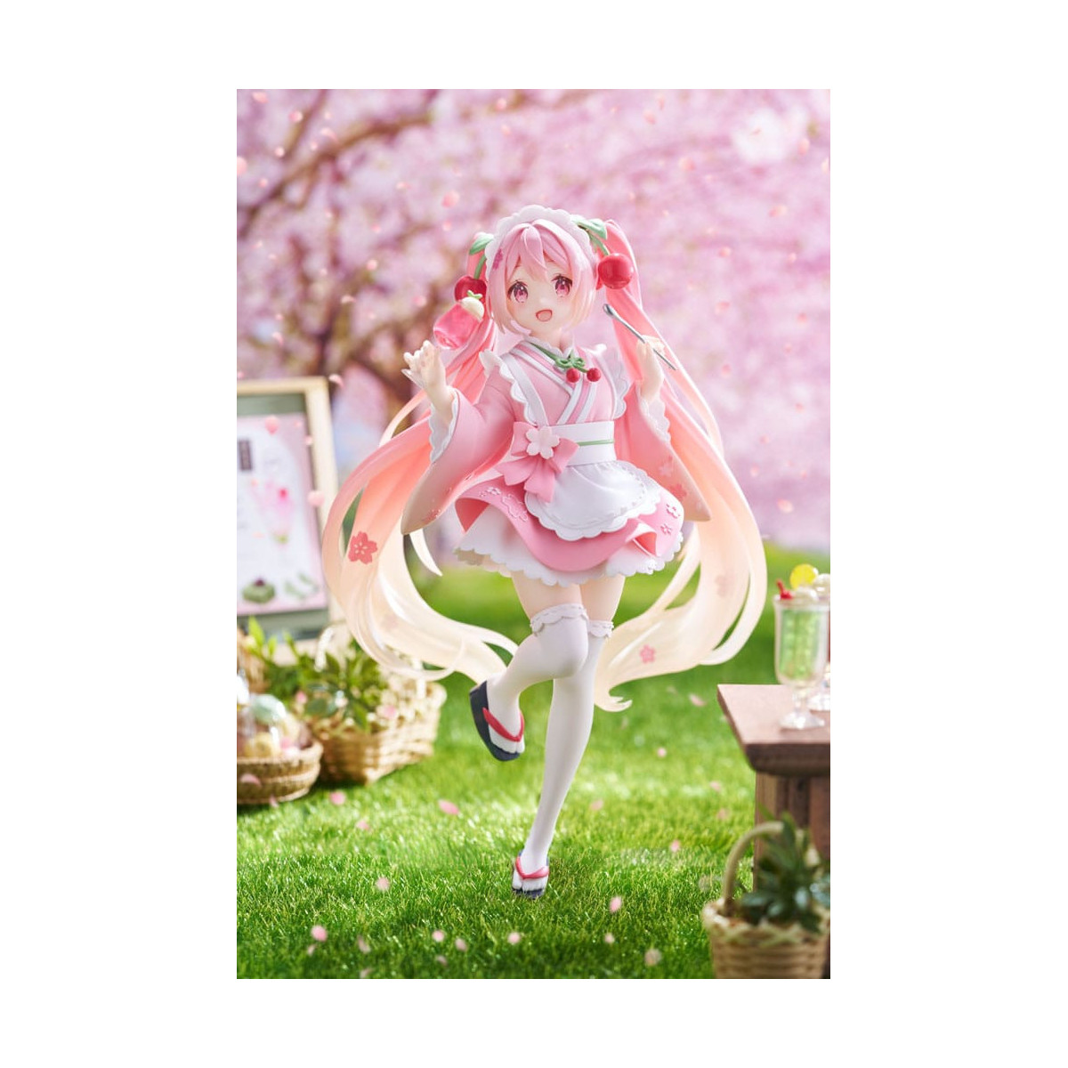 Taito AMP Fig – Hatsune Miku – „Newley Written“ Sakura Miku Japanese Cafe Ver. Neuauflage