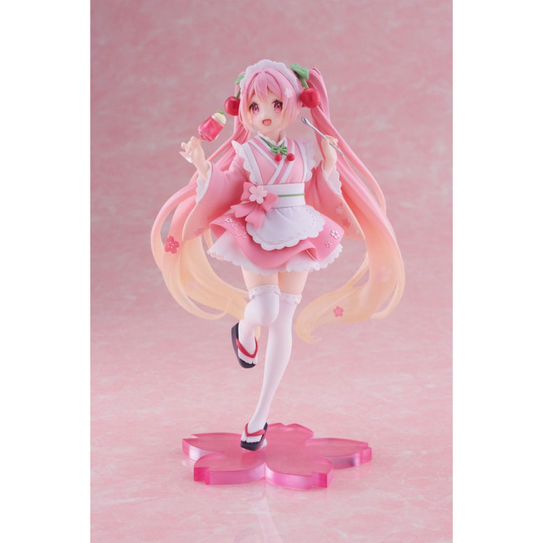 Taito AMP Fig – Hatsune Miku – „Newley Written“ Sakura Miku Japanese Cafe Ver. Neuauflage