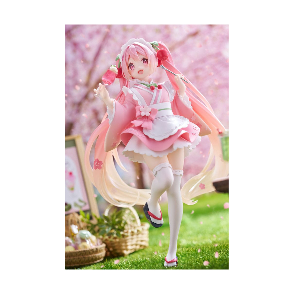Taito AMP Fig – Hatsune Miku – „Newley Written“ Sakura Miku Japanese Cafe Ver. Neuauflage