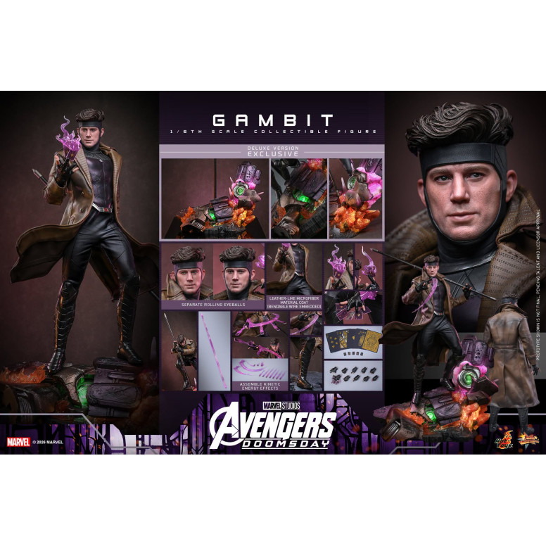 Hot Toys – Gambit Deluxe version MMS , Maßstab 1:6 – Avengers: Doomsday