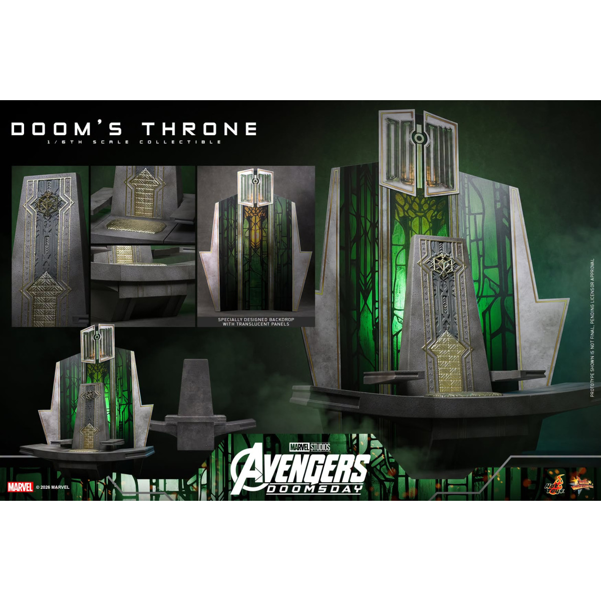 Hot Toys – „ Doom ’s Throne“ MMS, Maßstab 1:6 – „ Avengers: Doomsday“