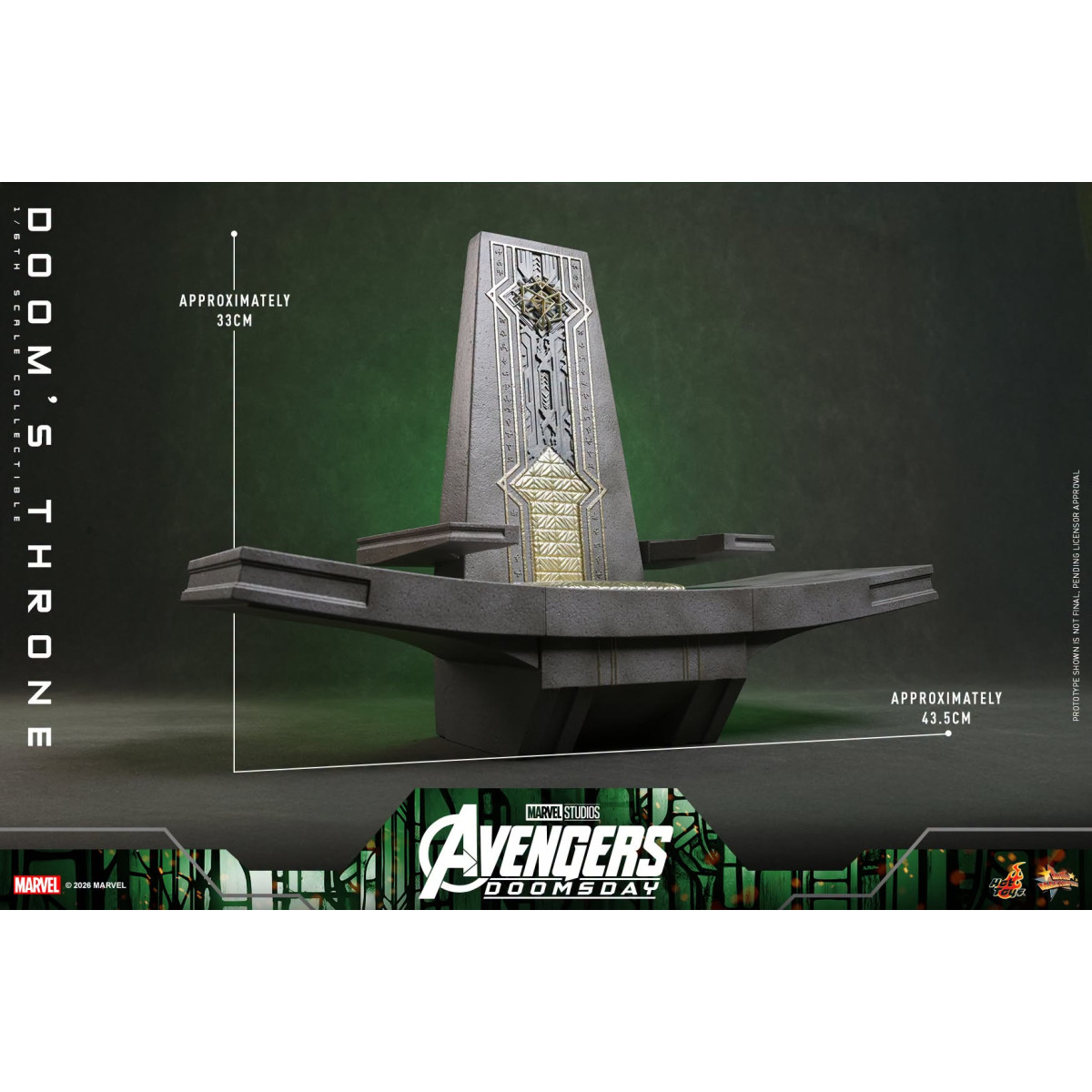 Hot Toys – „ Doom ’s Throne“ MMS, Maßstab 1:6 – „ Avengers: Doomsday“