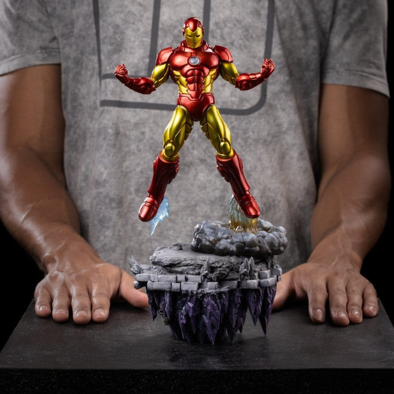 Iron Studios Marvel – „ Iron Man “ Deluxe Art, Maßstab 1:10 – „Infinity Gauntlet“-Diorama