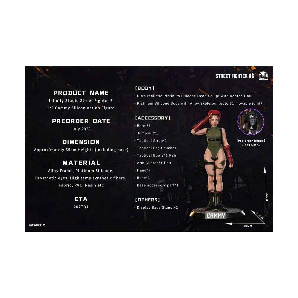 Infinity Studio – „ Street Fighter “ 6 – Actionfigur „CAMMY“ aus Vollsilikon im Maßstab 1:3
