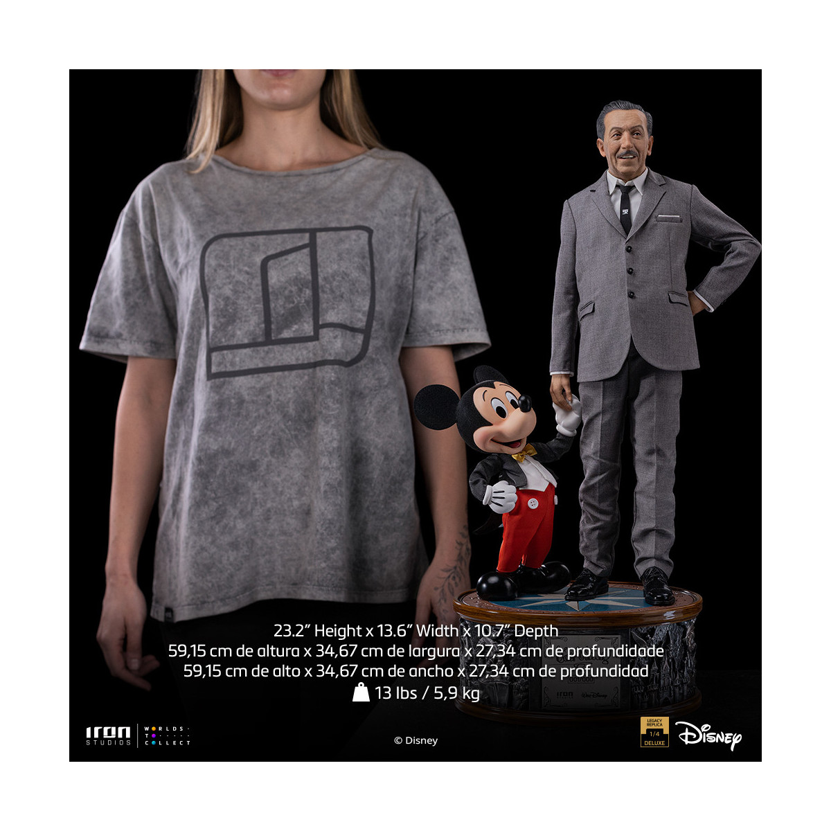 Iron Studios „ Disney “ Classics – Walt „ Disney “ & „ Micky Maus “ Mouse Legacy Replica 1:4